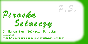 piroska selmeczy business card